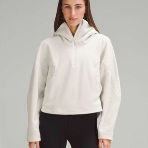 Lululemon Looped Terry Fleece Half-Zip Hoodie in Bone Women’s 6